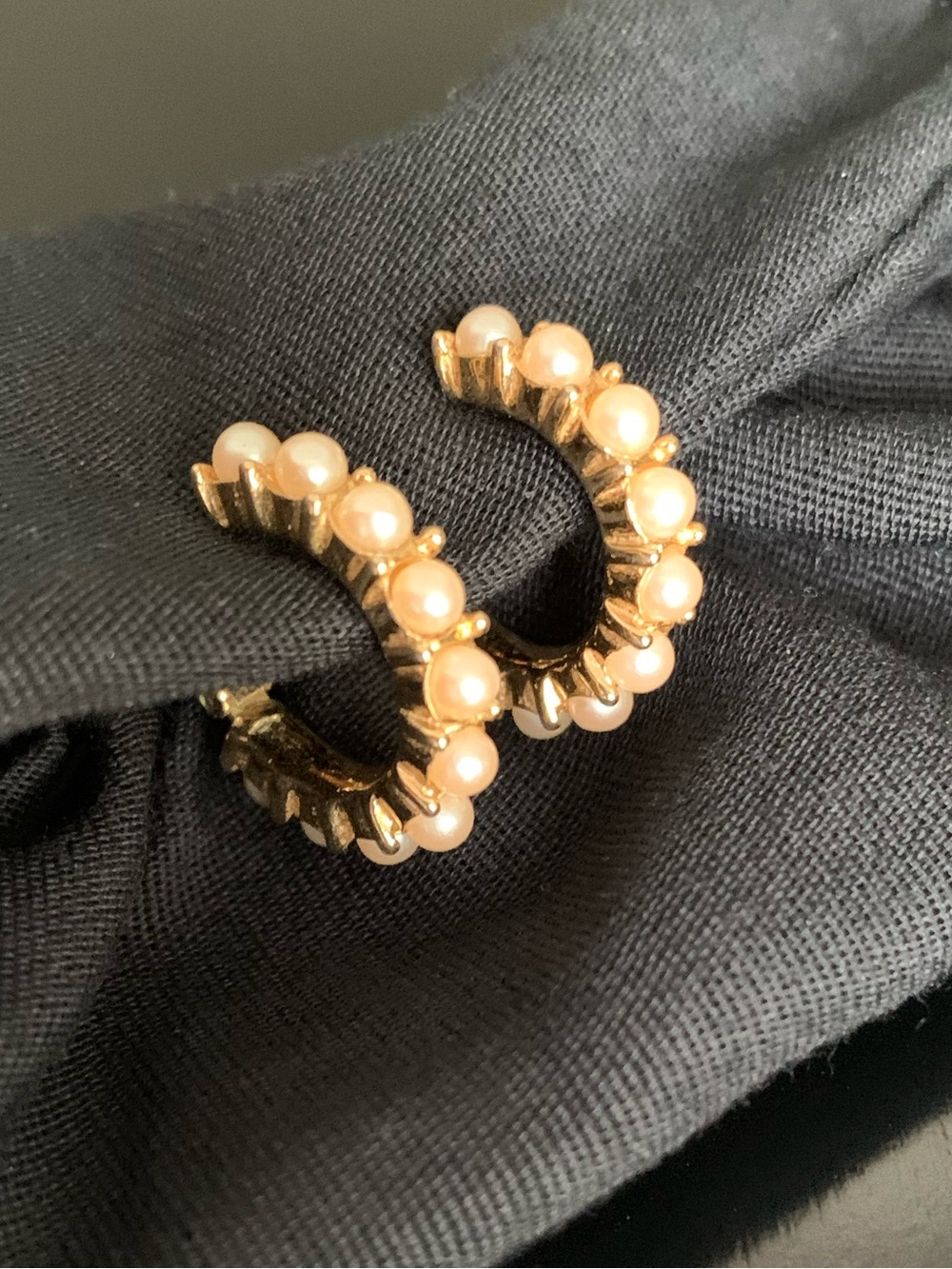 Vintage Trifari Gold-Tone Faux Pearl Clip-On Earrings | 1950s–60s Style